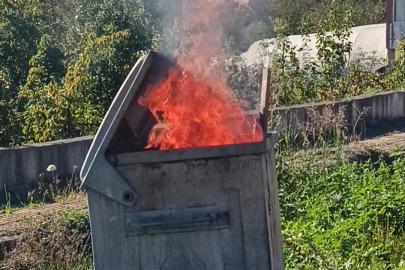 Çöp konteynerinde çıkan yangını mahalleli söndürdü