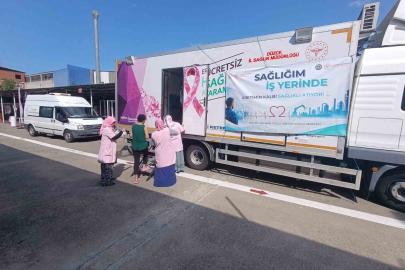 Düzce’nin kanser tarama tırı Bartın’da hizmet veriyor