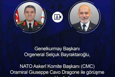 Genelkurmay Başkanı Bayraktaroğlu, NATO Askeri Komite Başkanı Dragone ile görüştü