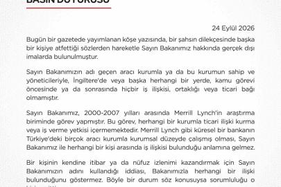 Hazine ve Maliye Bakanlığından Bakan Şimşek hakkındaki iddialara yalanlama
