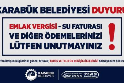 Karabük Belediyesinden vatandaşlara "zamanında ödeme" çağrısı