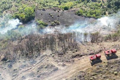 Karabük’te anız yangını korkuttu: Bir samanlık yandı