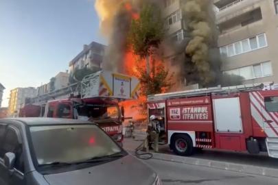 Kartal’da alev alev yanan market kullanılamaz hale geldi