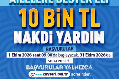 Kayseri Büyükşehir’den üniversiteli öğrencisi bulunan ailelere 10 bin TL destek