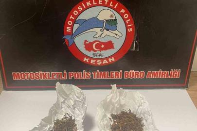 Keşan’da polisin denetimlerinde uyuşturucu ve ruhsatsız tabanca ele geçirildi