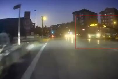 Kırmızı ışıkta geçen otobüs şoförünün ehliyetine el konuldu