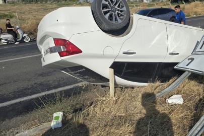 Kontrolden çıkan otomobil takla attı; 1 yaralı
