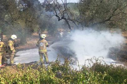 Kontrolden çıkan otomobil tarlada yandı: 1 ölü, 1’i çocuk 5 yaralı