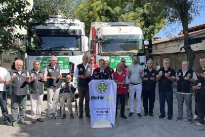 Konya’dan Suriye’ye toplu düğün yardım araçları uğurlandı