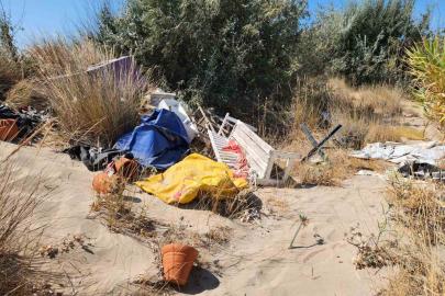 Koruma altındaki kum zambakları çöplerin arasında kaldı