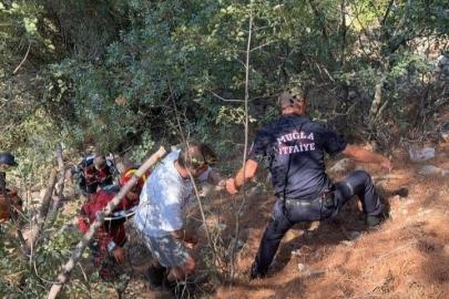 Menteşe’de otomobil uçuruma yuvarlandı: 1 yaralı