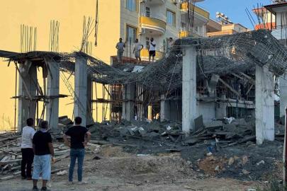 Mersin’de inşaatta beton dökümü sırasında çökme meydana geldi