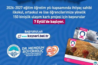 Öğrencilere ulaşım kartı başvuruları 7 Eylül’de başlıyor