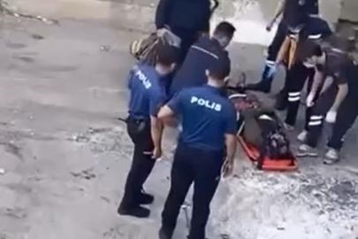 Polisten kaçan kadın dereye atladı, ayağını kırarak hastanelik oldu; o anlar kamerada