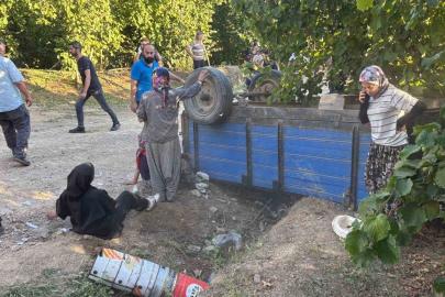 Sakarya’da fındık işçilerini taşıyan traktör devrildi: 18 yaralı