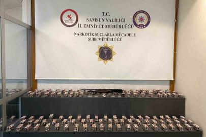 Samsun’da ikamette 13 bin 48 sentetik ecza hap ele geçirildi