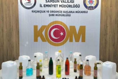 Samsun’da sahte içki operasyonu: 35 litre etil alkol ele geçirildi