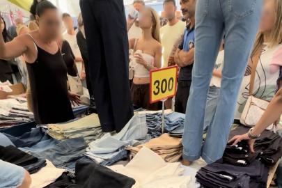 Semt pazarında kot pantolon iadesi gerginliği