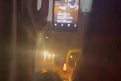 Seyir halindeki özel halk otobüsü şoförü canlı yayın açtı