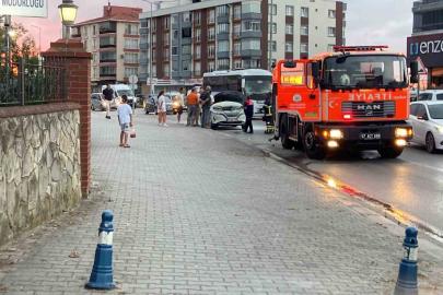 Sinop’ta SUV tipi araçta yangın paniği