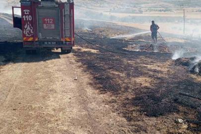 Şuhut’ta dağlık alanda otluk yangını