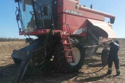 Tekirdağ’da biçerdöver yangını
