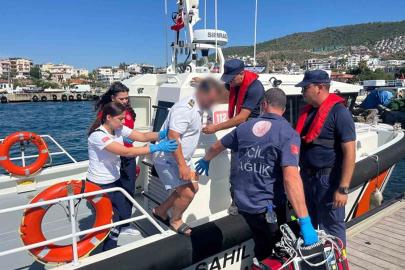 Ticari yatta rahatsızlan vatandaşı Sahil Güvenlik tahliye gerçekleştirdi