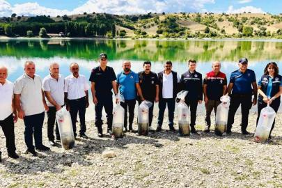 Uluköy Barajı’na 75 bin sazan yavrusu bırakıldı