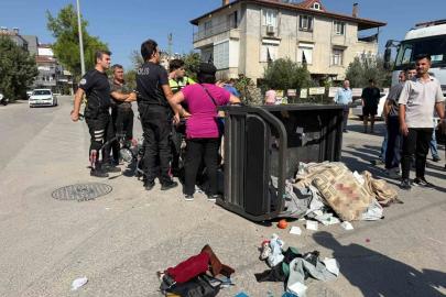 2 kişinin yaralandığı elektrikli bisiklet kazası güvenlik kamerasında