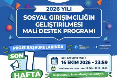 39 milyonluk liralık Sosyal Girişimcilik Mali Destek Programı desteği için son hafta