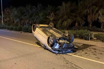 Alanya’da otomobil takla attı: 2 yaralı