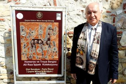 Ali Rıza İşipek’in "Homeros ve Troya" sergisi Çeşme Kalesi’nde açıldı