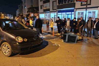 Bafra’da otomobilin çarptığı kurye yaralandı