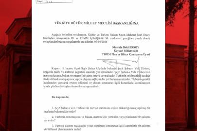Baki Ersoy’dan İncesu Şeyh Şaban-ı Veli Türbesi için soru önergesi
