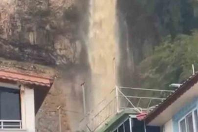 Bartın’da yağış ilginç görüntülere sahne oldu