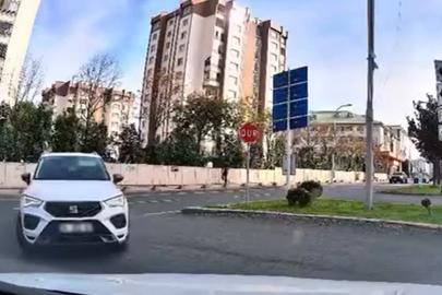 Başakşehir’de ters yöne dönmekte ısrarcı olan sürücüye ceza