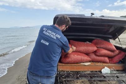 Bursa’da kaçak avcılığa geçit yok: 2 ton 760 kilo kum şırlanı doğaya bırakıldı