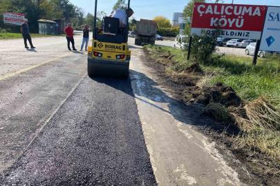 Çalıcuma köyünde asfalt yama çalışmaları tamamlandı