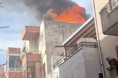 Çanakkale’de çatı katında çıkan yangın korkuttu