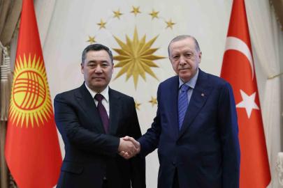 Cumhurbaşkanı Erdoğan, Kırgızistan Cumhurbaşkanı Caparov ile bir araya geldi