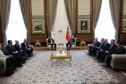 Cumhurbaşkanı Erdoğan, KKTC Cumhurbaşkanı Erhürman ile görüştü