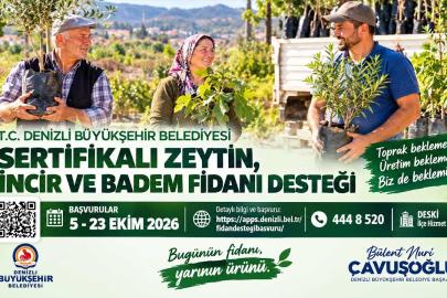 Denizli’de üreticiye fidan desteği
