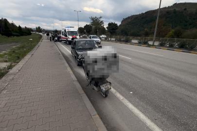 Devrilen motosikletin sürücüsü yaralandı