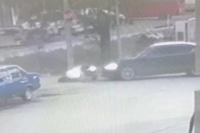 Edirne’de motosiklet kazası kamerada