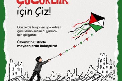 Filistinli çocuklar için resim çizecekler