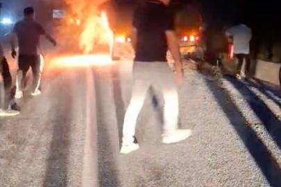 Isınan balatalar önce lastikleri sonra kamyonu yaktı
