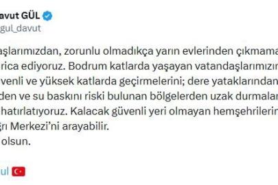 İstanbul Valisi Gül: "Vatandaşlarımız, zorunlu olmadıkça yarın evlerinden çıkmasın"