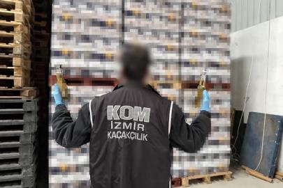 İzmir’de yılın en büyük kaçak içki operasyonu: 3 milyon 800 bin liralık kaçak içki ele geçirildi