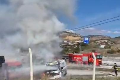 Kastamonu’da park halindeki tanker alev alev yandı