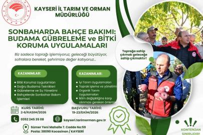 Kayseri’de Sonbahar Bahçe Bakımı Eğitimi!